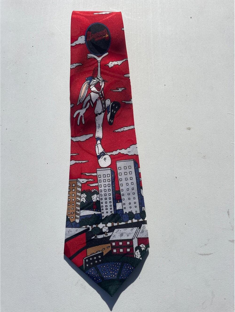 Vintage Atlanta Braves Tie Bugs Bunny Baseball MLB Genuine Merchandise 1994